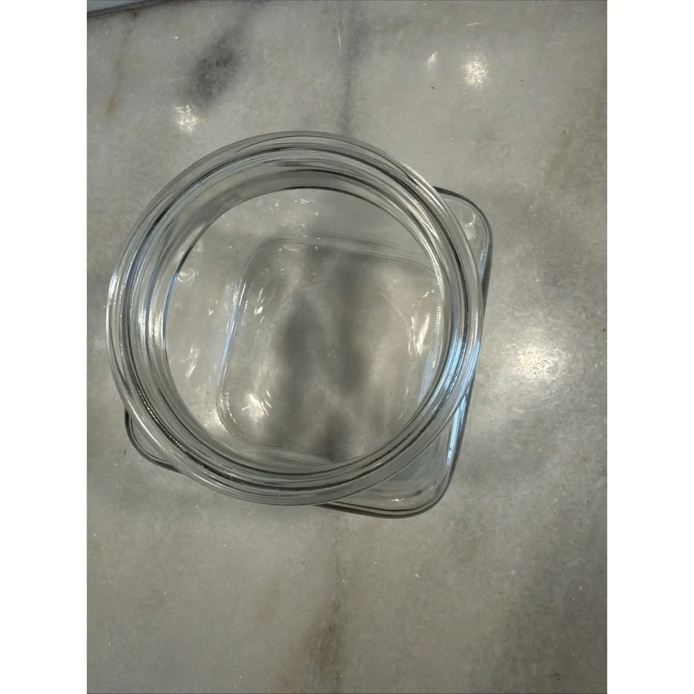 Vintage Anchor Hocking Glass Apothecary Dakota‎ Jar Canister With Lid ES05